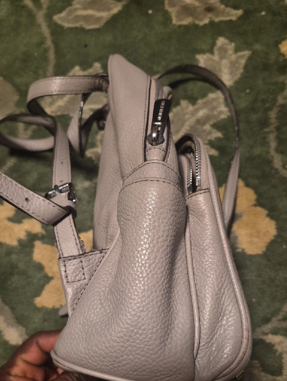 Michael Kors Taupe Studded Leather Mini Backpack